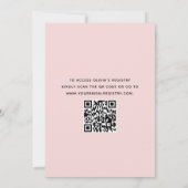 QR Code Petals & Prosecco Pink Bow Brautparty Einladung (Rückseite)