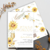 QR Code Petals & Prosecco Sunflower Brautparty Einladung