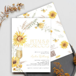QR Code Petals & Prosecco Sunflower Brautparty Einladung