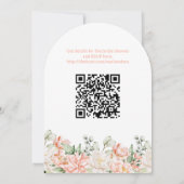 QR-Code Pfirsich-Blumen-Paar-Shower Einladung (Rückseite)