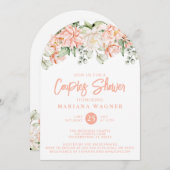 QR-Code Pfirsichfarben-Dusche Einladung (Vorne/Hinten)