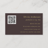 QR-Code Pflaume Dunkle Blume Femininer Chic Visitenkarte (Rückseite)