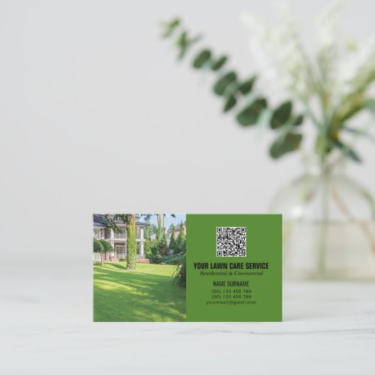 QR-Code Pflegenetzwerke modern  Visitenkarte (Stehend Vorderseite)