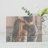 QR Code Photo Happily Ever After Engagement Party Einladung (Stehend Vorderseite)