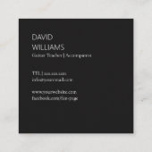 QR Code Photo Music Teacher Singer Songwriter Quadratische Visitenkarte (Rückseite)