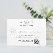 QR Code Photo Off White RSVP (Stehend Vorderseite)