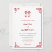 QR Code Photo | Red White Chinese Wedding Einladung (Vorderseite)