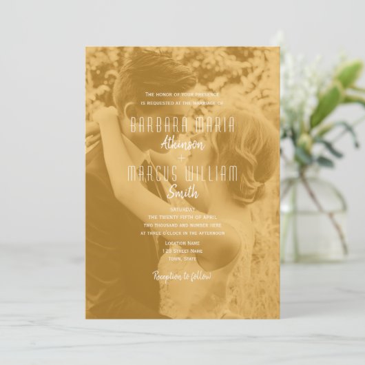 QR Code Photo Wedding Einladung (Stehend Vorderseite)