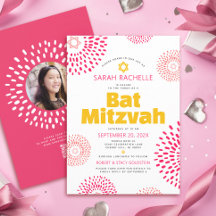 QR-Code Pink Bat Mitzvah Foto Sternenexplosion Fet