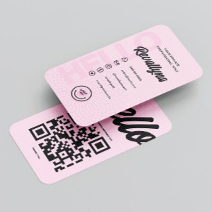 QR CODE PINK BUSINESS CARD VISITENKARTE