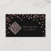 QR-Code Pink Glitter Modern Visitenkarte (Vorderseite)