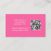 QR-Code Pink House Cleaning Service Unternehmen Visitenkarte (Rückseite)