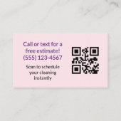 QR Code Pink Maid House Cleaning Service Visitenkarte (Rückseite)