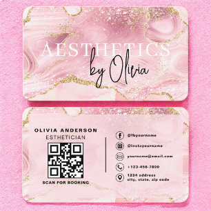 QR-Code Pink Marmor Esthetikerin & Spa Visitenkarte