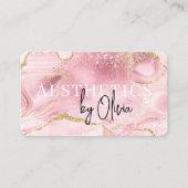 QR-Code Pink Marmor Esthetikerin & Spa Visitenkarte (Vorderseite)