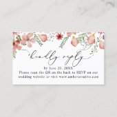 QR-Code Pink Peach Wedding RSVP Enclosure Card Car Visitenkarte (Vorderseite)