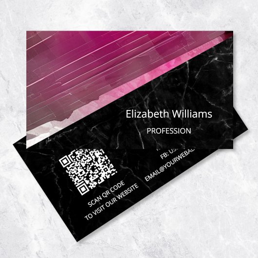 QR-Code | Pink Tourmaline Gemstone Kristallindustr Visitenkarte