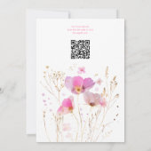 QR Code Pink Watercolor Floral Bat Mitzvah  Einladung (Rückseite)
