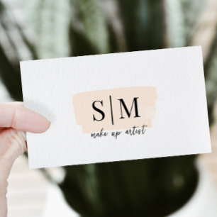 QR-Code Pinselpinke Monogramm Makeup Artist Visitenkarte