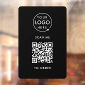 QR Code Place Order | Black Business Logo Fensteraufkleber (Blatt 2)