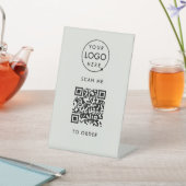 QR Code Place Order | Silver Gray Business Logo Sockelschild (In SItu)