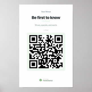 QR-Code-Plakat für Restaurants und Geschäfte, 11x1 Poster