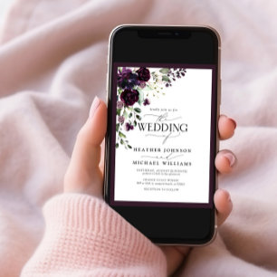 QR-Code Plakat Lila Blumenwasser-Farbskript Einladung