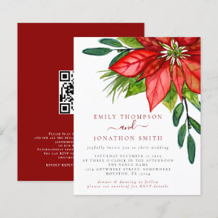 QR Code Poinsettia Wedite Einladung