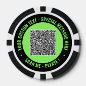 QR-Code-Pokerchips Beispiel Individueller Text und Pokerchips (Vorderseite)