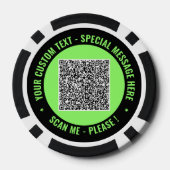QR-Code-Pokerchips Beispiel Individueller Text und Pokerchips (Rückseite)