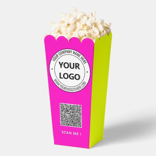 QR-Code-Popcorn-Vorlage für Firmenlogos Geschenkschachtel (Geplatzt)