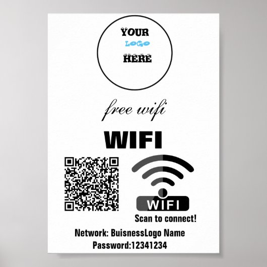 QR-Code-Poster für das WIFI-Netzwerkkennwort Poster (Vorne)