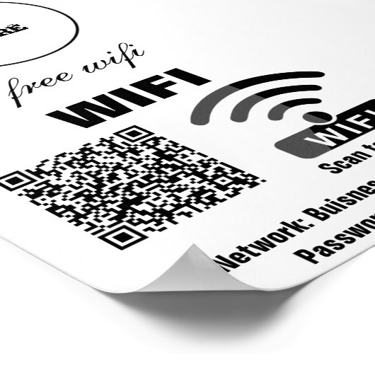 QR-Code-Poster für das WIFI-Netzwerkkennwort Poster (Ecke)