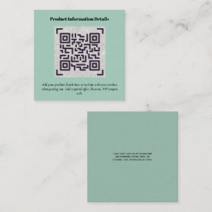 QR Code Produktverpackung Garantiedetails Coupon Begleitkarte