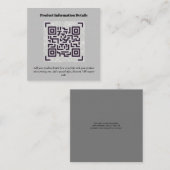 QR Code Produktverpackung Garantiedetails Coupon Begleitkarte (Vorne/Hinten)
