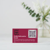 QR Code Produktverpackung Garantiedetails Coupon Begleitkarte (Stehend Vorderseite)