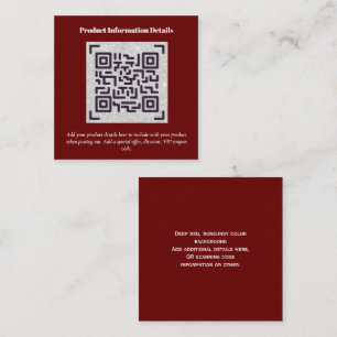 QR Code Produktverpackung Garantiedetails Coupon Begleitkarte