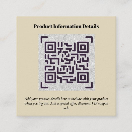QR Code Produktverpackung Garantiedetails Coupon Begleitkarte (Vorderseite)
