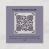 QR Code Produktverpackung Garantiedetails Coupon Begleitkarte (Vorderseite)