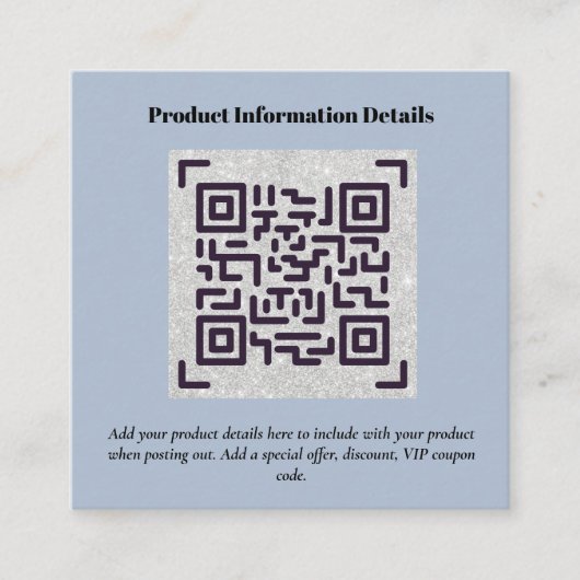 QR Code Produktverpackung Garantiedetails Coupon Begleitkarte (Vorderseite)