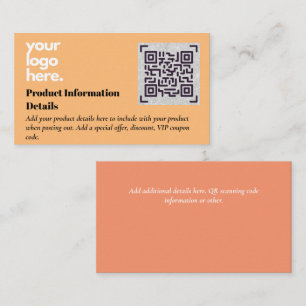 QR Code Produktverpackung Garantiedetails Coupon Begleitkarte