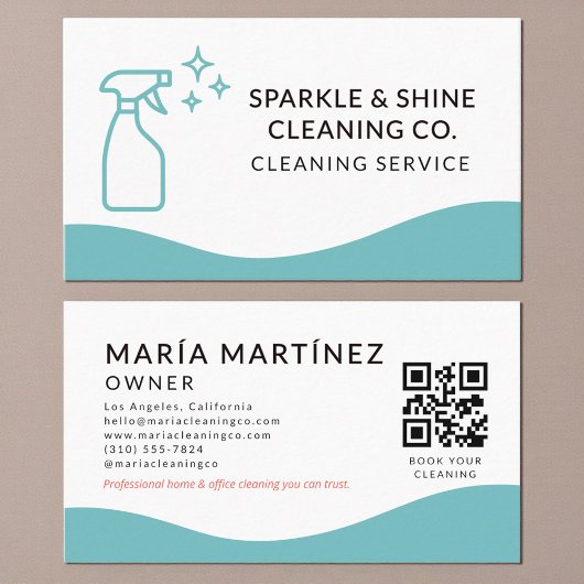 QR Code Professional Maid & House Cleaning Service Visitenkarte