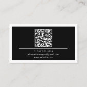 QR-Code Professional Minimal Monogram Schwarz Weiß Visitenkarte (Rückseite)