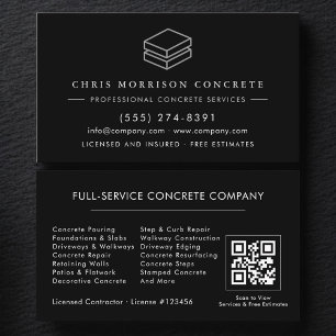 QR-Code Professioneller Beton Zement Unternehmer Visitenkarte