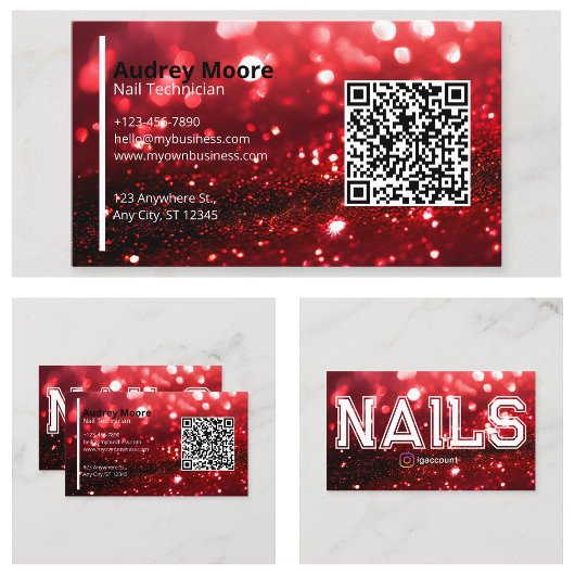 QR-Code Professioneller Nageltechniker Visitenkarte