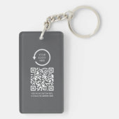 QR-Code Professionelles Geschäftslogo modern einfa Schlüsselanhänger (Rückseite)