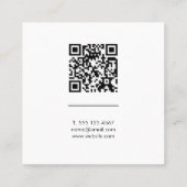 QR-Code Profi Minimal Weiß Quadrat Geschäftlich Quadratische Visitenkarte (Rückseite)