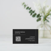 QR-Code Profi Minimalistisch Schwarz Saubere Linie Visitenkarte (Stehend Vorderseite)