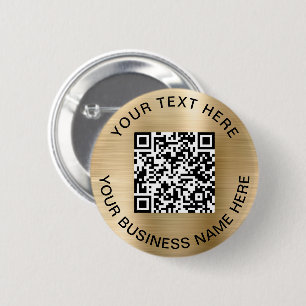 QR Code Promotional Gold Button