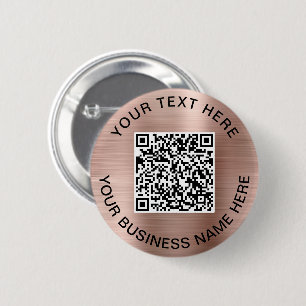 QR Code Promotional Rose Gold Button